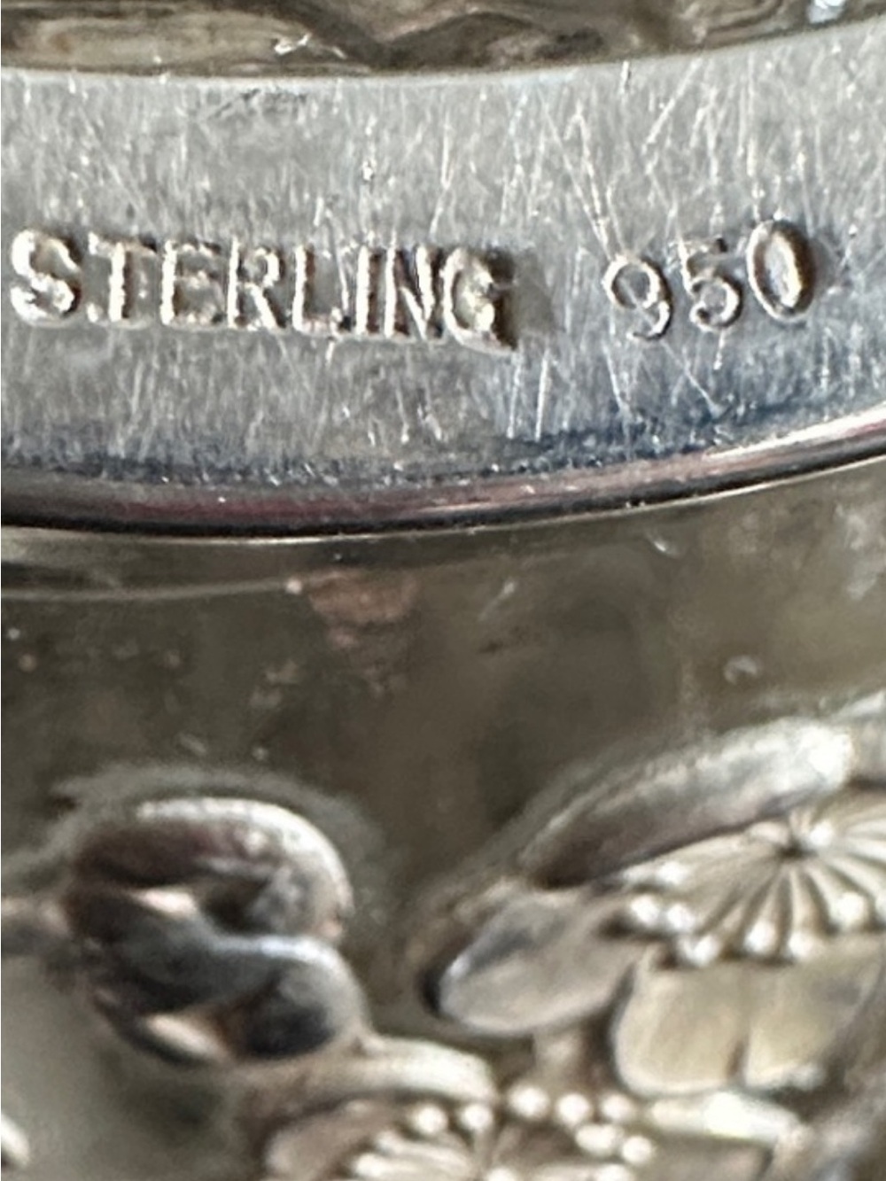 Silver Floral Embossed Decanter - Picture 9 of 15